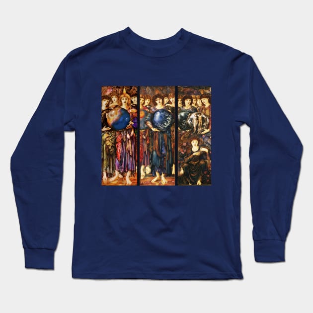 DAYS OF CREATION ANGELS Fourth, Fifth and Sixth Day by Edward Burne Jones Long Sleeve T-Shirt by BulganLumini